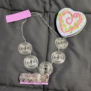 Silver Spirals Necklace and Bracelet Set